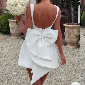 Baby Boo CARRIE MINI IVORY DRESS Big Back Removable Bow NWT XS - BRIDE BRIDAL